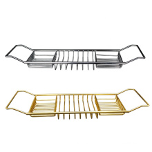 2021 Luxury Gold Bathtub Bathroom Bathroom Caddy Rack Tire Bray Plateau en acier inoxydable pour la baignoire